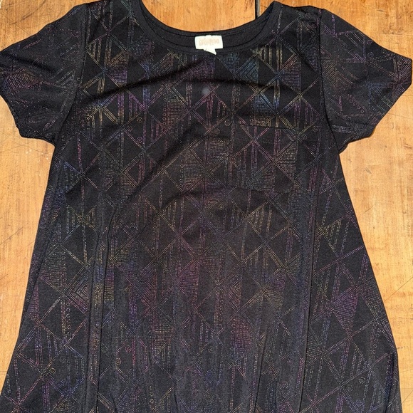 LuLaRoe Carly Size Small Pocket Geometric Dress Black Simply Comfortable - Picture 1 of 6